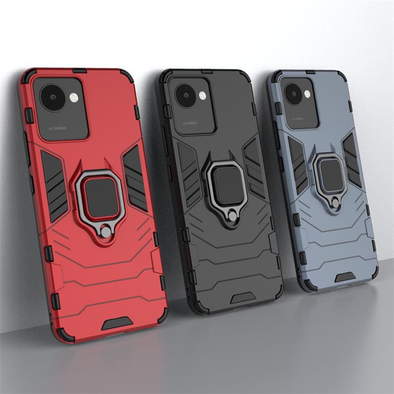 For Cover Realme C30 Case For OPPO Realme C30 Capas Shockproof New PC Holder Ring Stand Magnetic Case For Realme C 30 C30 Fundas