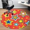 1pc Colorful Stars Pattern Chair Carpet for Office, Round Polyester Mat, Indoor Decor for Office, Easycare Fabric, Washable Non-slip Area Carpet