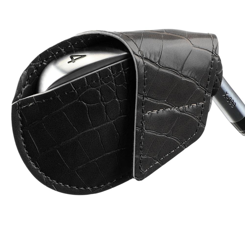 PU Leather Golf Iron Headcover Crocodile Pattern Wear Resistant Golf Wedges Head Cover Waterproof Dustproof Golf Club Head Cover