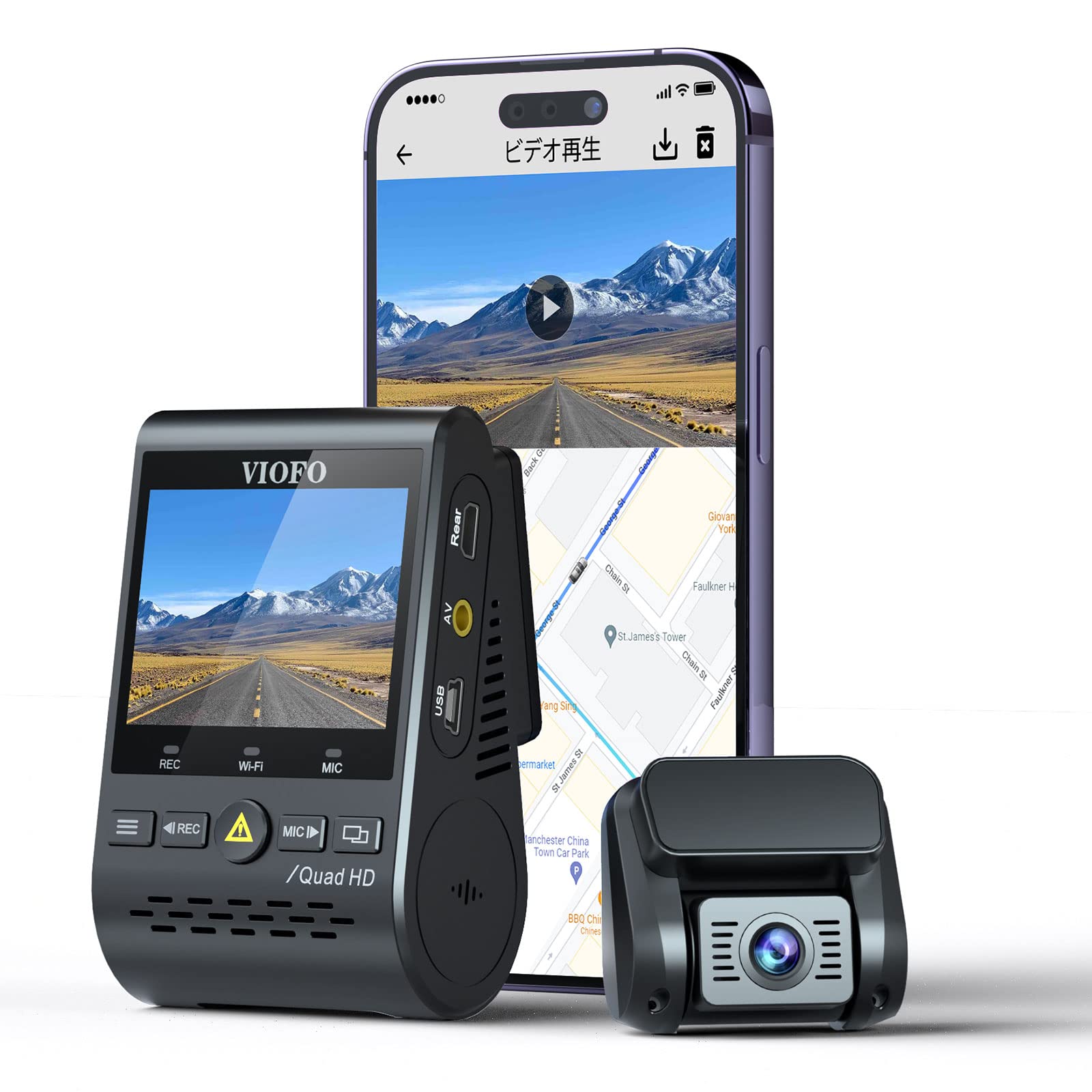 

Видеорегистратор VIOFO, Фронтальная и задняя камера, 5-мегапиксельная камера, Эволюция 2.5K, Прочный, Маленький A129PlusDuo чёрный