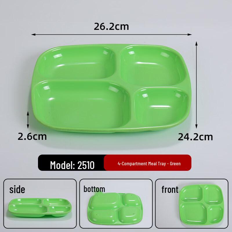 Melamine Rectangular Four-Compartment Divided Plate