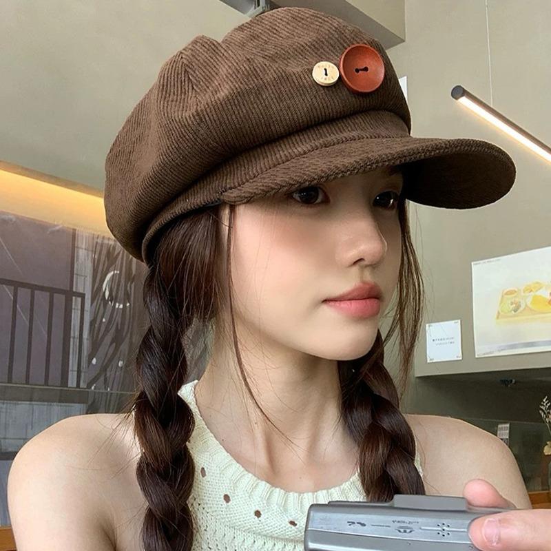 Vintage Beret Newsboy Hat Korean Style Adjustable Autumn Winter Hat Women Berets Painter Cap Elegant Artistic Duck Tongue Beret