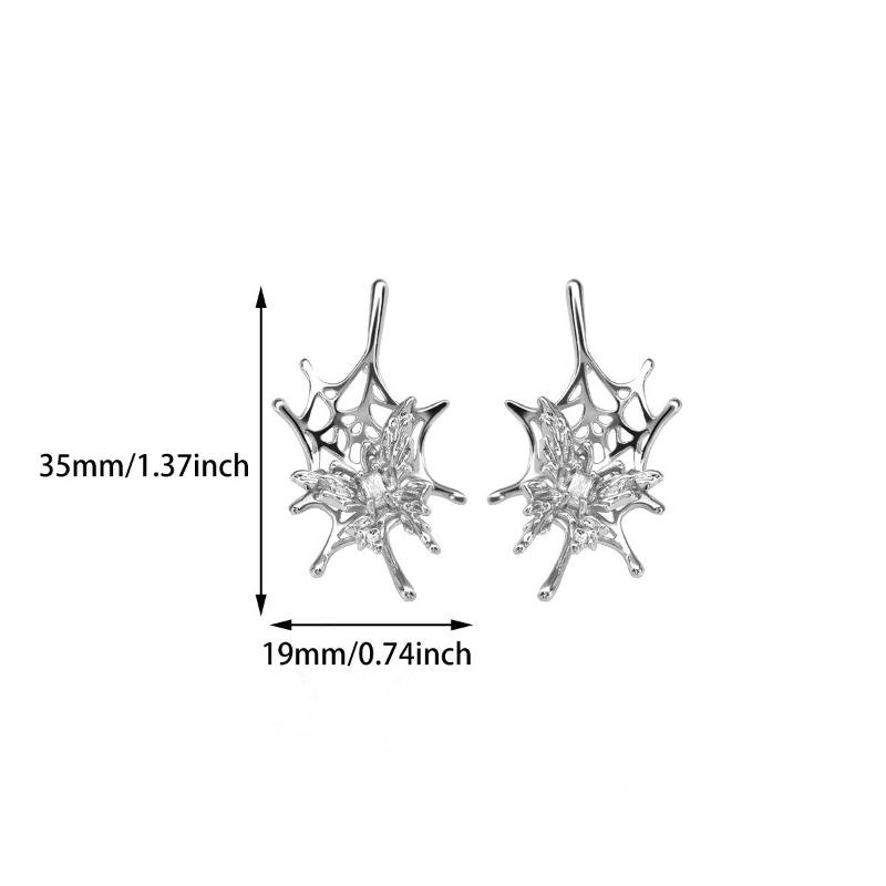 

Серьги-пусеты с цирконом в виде паутины, женские, изысканный уникальный дизайн, милые, крутые, нишевые серьги, темные, Хэллоуин, новинки