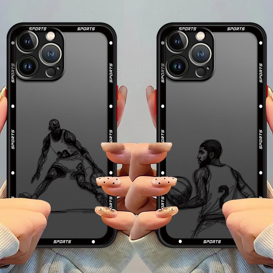 Funda Back Phone Cover Case for iPhone 17 Pro Max 11 Air 16 Plus 14 XS XR 7 8 SE 15 12 13 Mini Cartoon Basketball Star Sports
