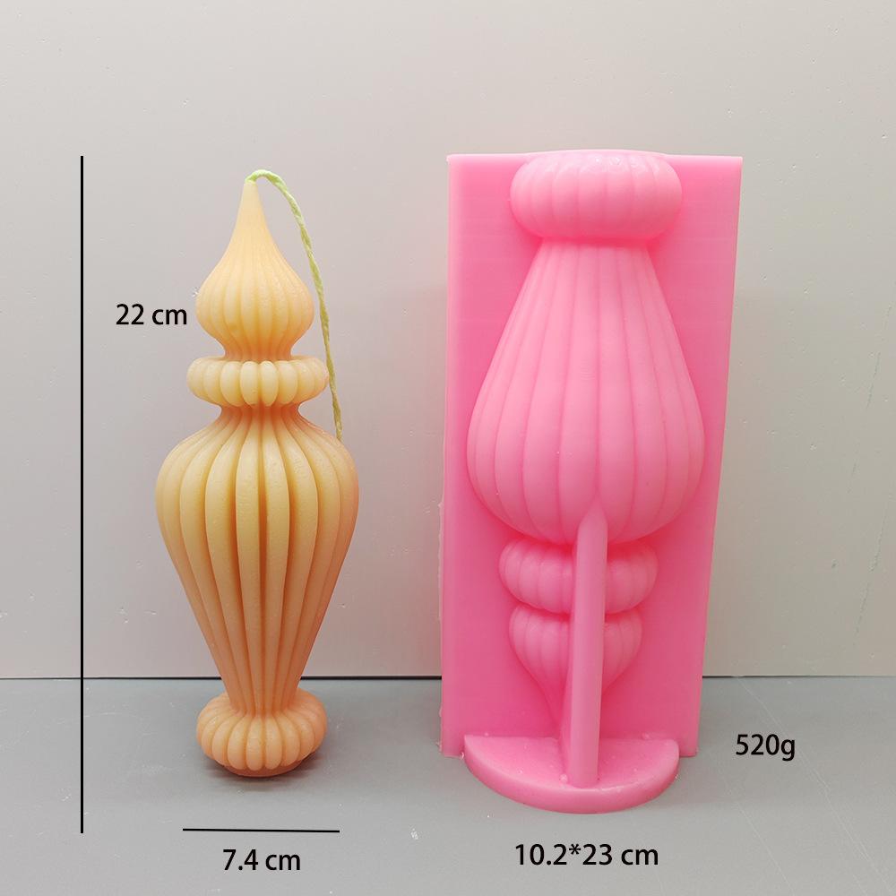 DIY Striped vase shaped candle silicone mold curved geometric cylinder Roman column vase candle mold Christmas gift gypsum mold