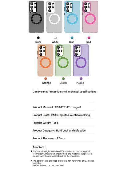 Frosted Magnetic Phone Case for Samsung S26 Ultra - Compatible with S24/S23, Skin-like Design, New Model A57.