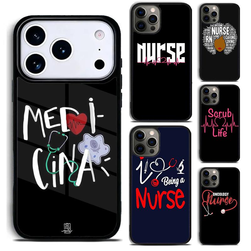 Nurse syringe heartbeat Medicine Phone Case for iPhone 17 16 15 Pro Max Air 14 13 12 11 Plus Shockproof Capa Cover