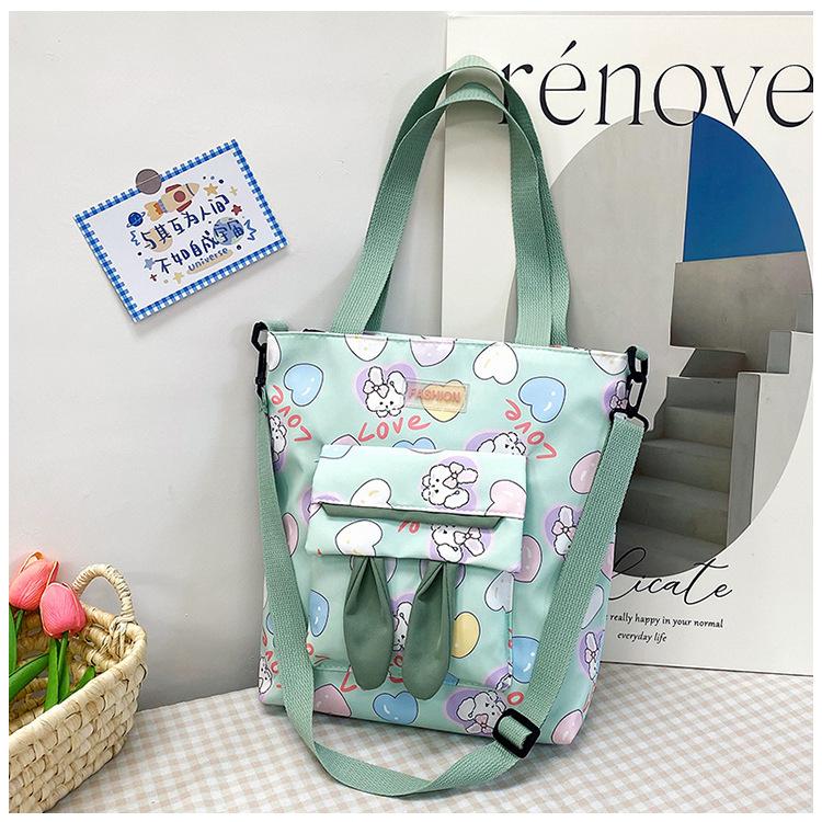 

Маленькая свежая и модная сумка через плечо, женская косметичка для студента, повседневная универсальная сумка-мессенджер из холста большой вместимости зелёный