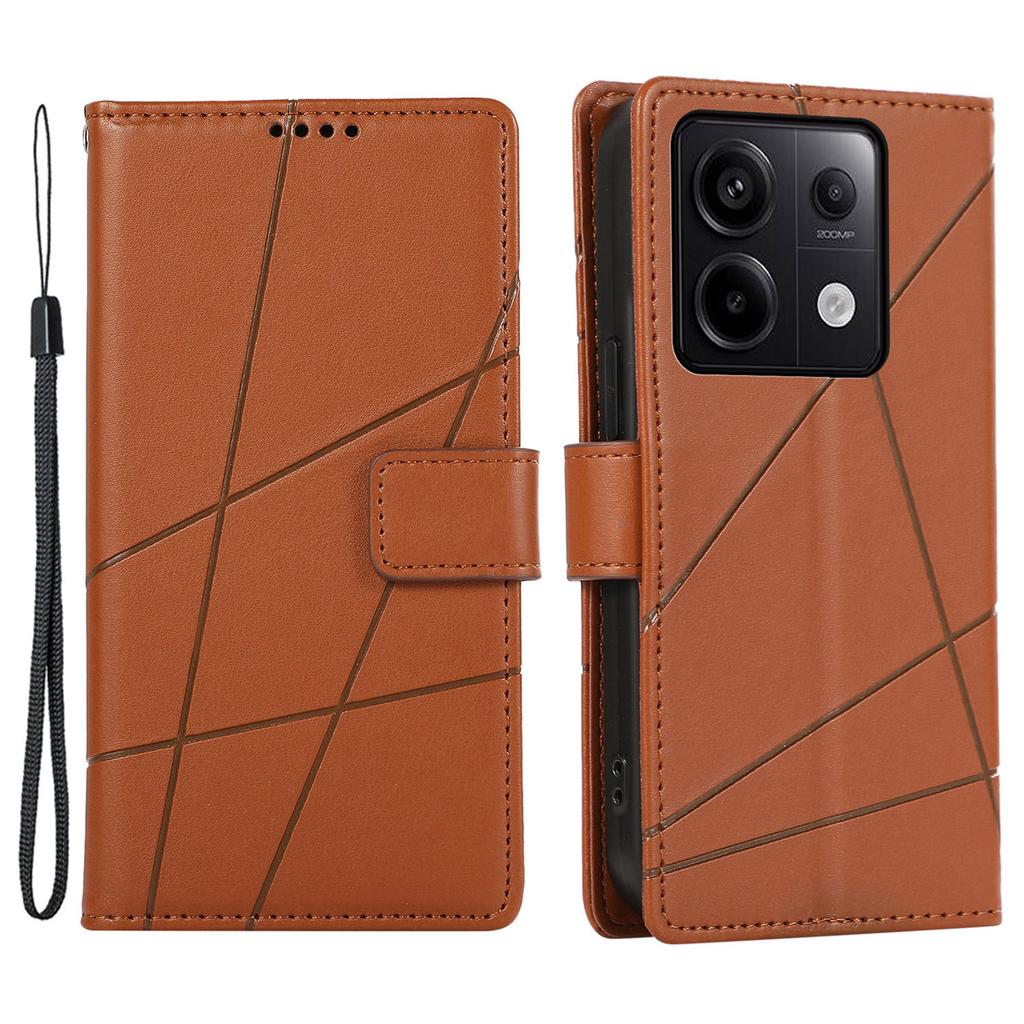 DF-06 Für Xiaomi Redmi Note 13 Pro 5G/Poco X6 5G Lederhülle Liniengeprägt Wallet Cover