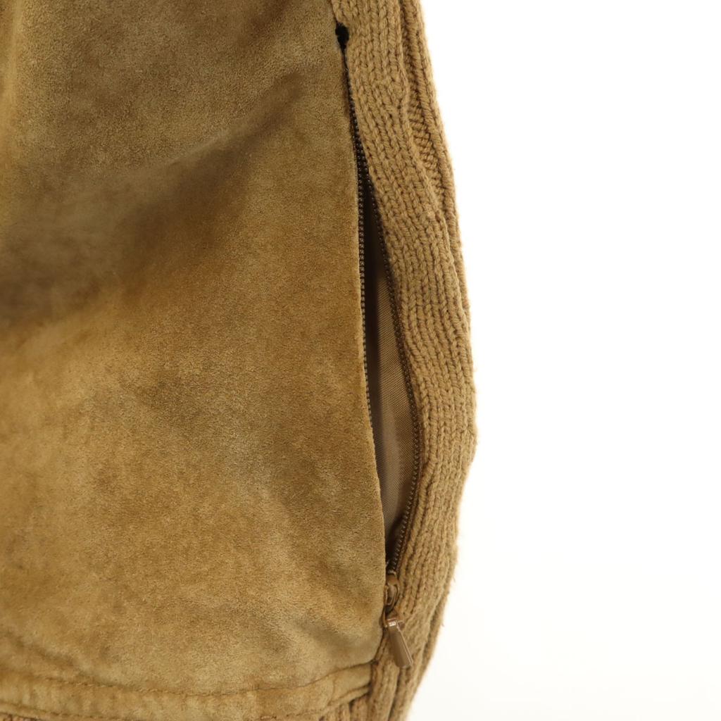 Eddie Bauer suede switching Knit jacket M Camel Outdoors Women Used