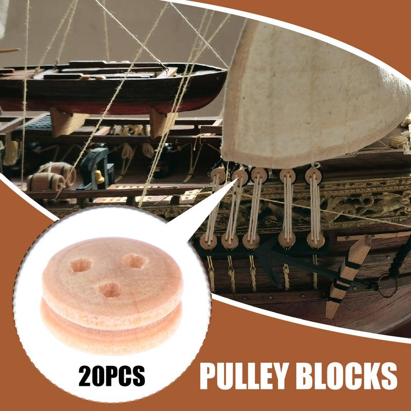 20PCS High Quality Deadeye Pulley 4/5/6/8MM Wooden Model Ship Model Accessories Resuable Wooden Wheels