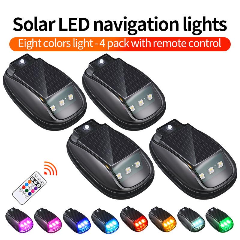 Solar LED Strobe Light Bar with Remote Control Roof Mount Warning Anti-Collision Pilot Light for Car Truck SUV Signal Lamp