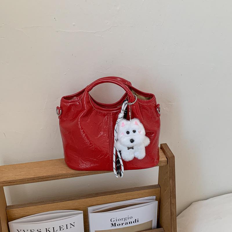 

Korean Style Women Crossbody Bags Spring New Fashiable Shoulder Bag Casual and Simple Commuting Bag Water Bucket Purse красный