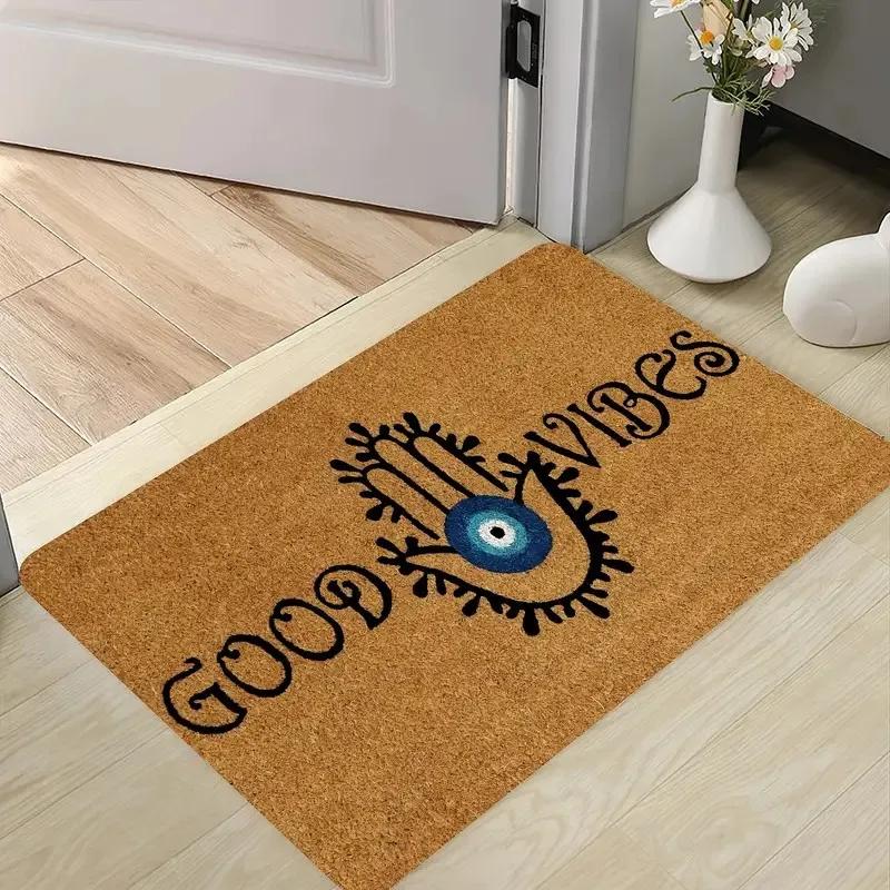 Covoraș de intrare cu Ochi Rău, Antiderapant, Lavabil la Mașină, Covor de Podea pentru Casă, Exterior, Hol de Intrare, Balcon, Decor Acasă, Covor, Covor de Exterior Decor