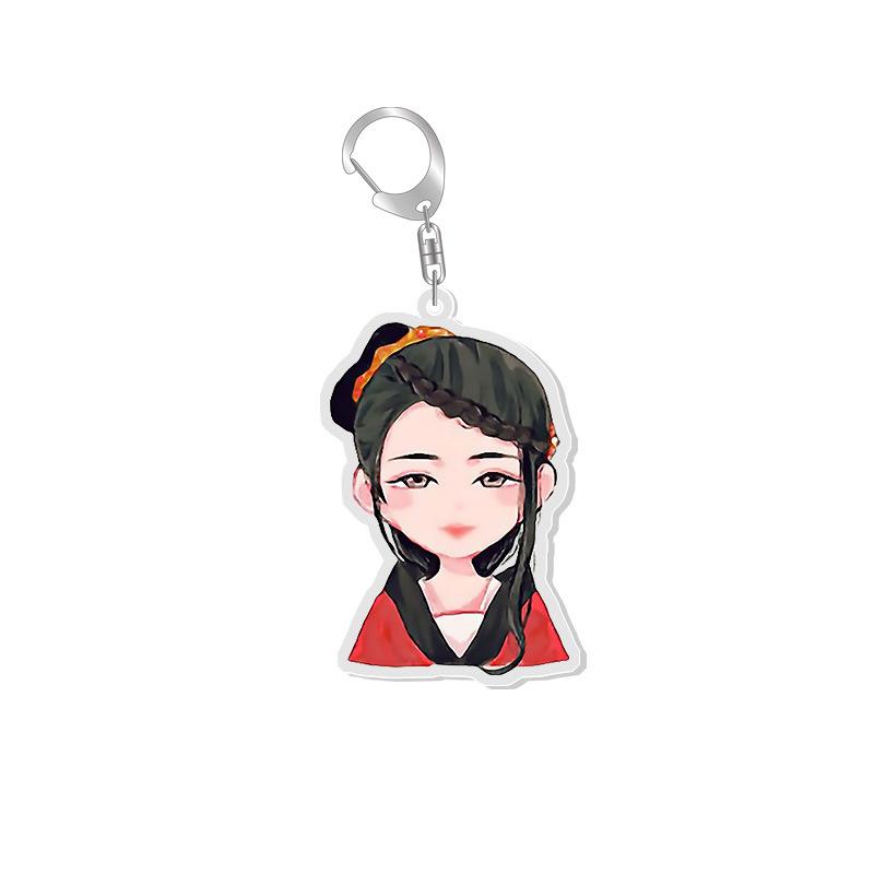 Ehrenwort Schlüsselanhänger Shan He Ling Niedliche Figur Wen Kexing Zhou Zishu Anhänger Schlüsselanhänger Damen Schlüsselring Schmuck Geschenke