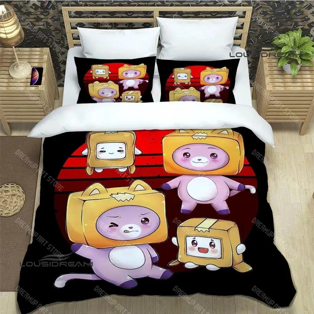 Lankybox Foxy Boxy Cute Printed Bedding Sets Exquisite Bed Supplies Set Duvet Cover Bed Comforter Set Bedding Set Luxury