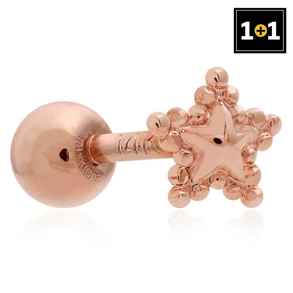 [1+1] 14K Gold Filled Pin Pong Pong Star Piercing (Single Sold)