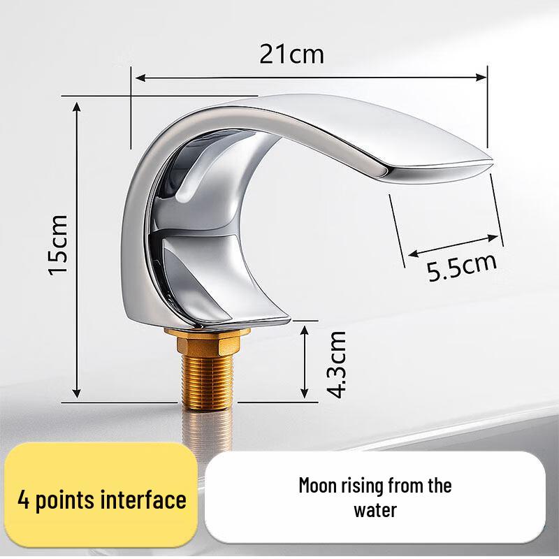 TLXT Moon Outlet Deck-Mounted Bathtub Faucet
