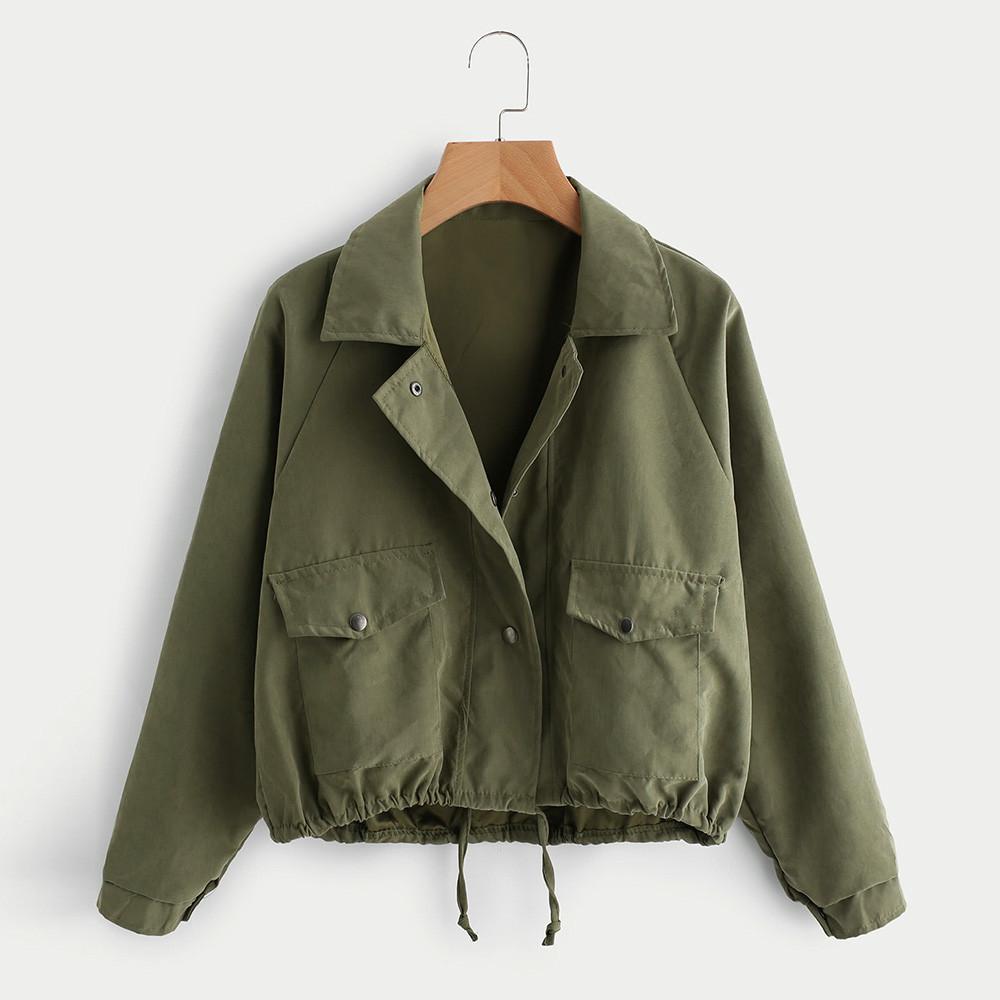 

Женская осенняя мода Orchis, короткое розовое пальто на пуговицах, карман, куртка, кардиган XL зелёный