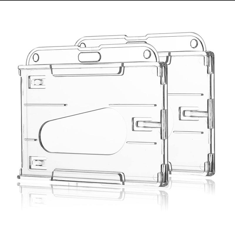 

Transparent Acrylic Card Cover Case Bank Business Work Card Holder with ABS Retractable Badge Reel Credit ID Card Badge Bag