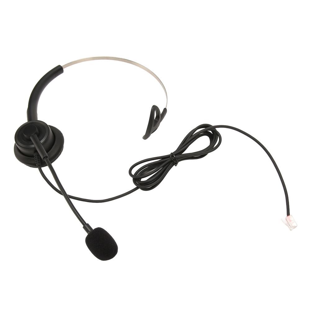 Telephone Headset Single Ear Professional Noise Canceling Adjustable Wired Phone Headset for Call Center Customer