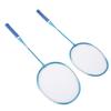 Badminton Set Professional Iron Alloy Badminton Racket with 3 Shuttlecocks Carrying Bag for Beginner Child Adult Blue