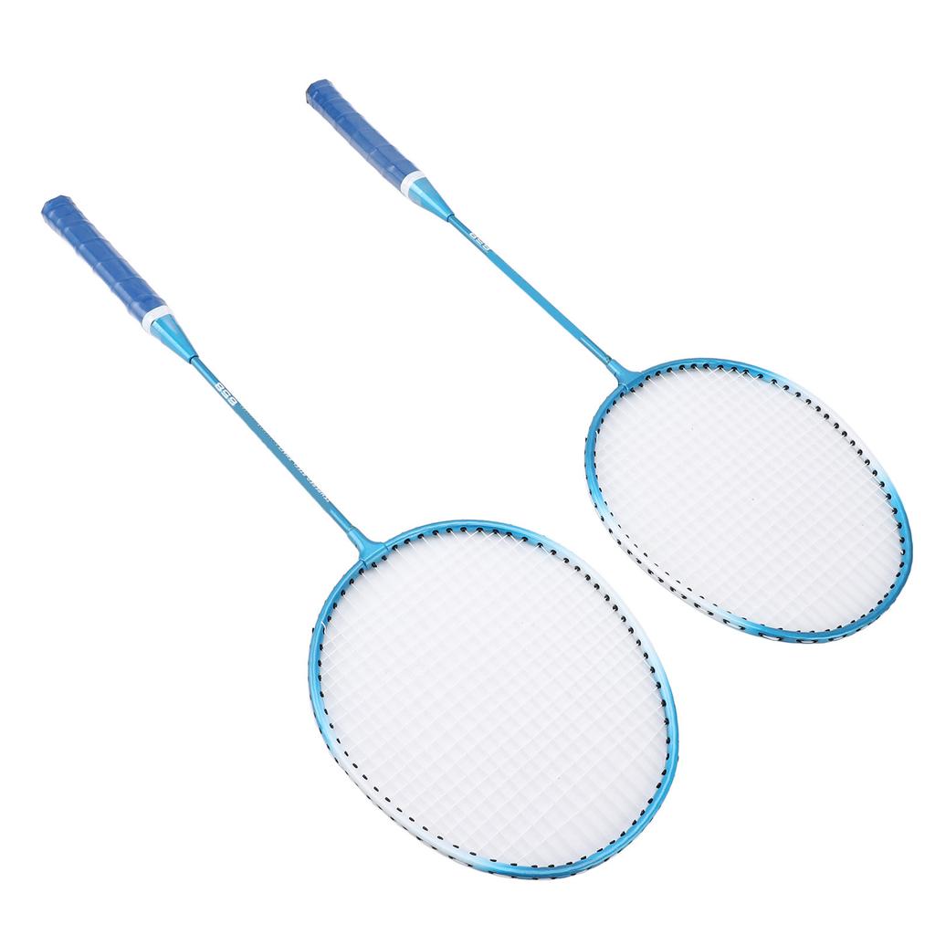 Badminton Set Professional Iron Alloy Badminton Racket with 3 Shuttlecocks Carrying Bag for Beginner Child Adult Blue