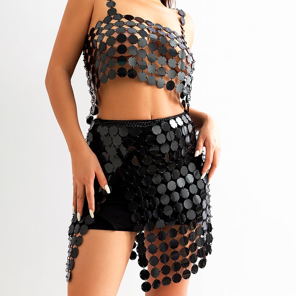 Creative Vest Sequins Hollow Street Shot Fashion Bikini Clothing Sexy Nightclub Hipster Fringed Body Chain