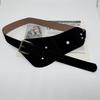 Fashion PU Pin Buckle Waistband Alloy Cool Maillard Waist Belt Luxury Wide Suede Waist Bag Belt Travel