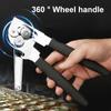 Heavy Duty Manual Can Opener Stainless Steel Extra Long Handles for Seniors Kitchen Bottle Opener