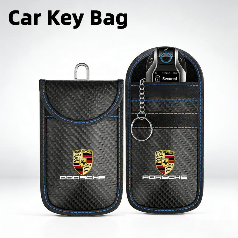 Car Key Case Signal Blocker Bag Shielding Pocket For Porsche Panamera Cayenne Taycan 911 718 Macan Carrera-GT 928 944 968