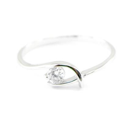White 'Hug' Silver Ring