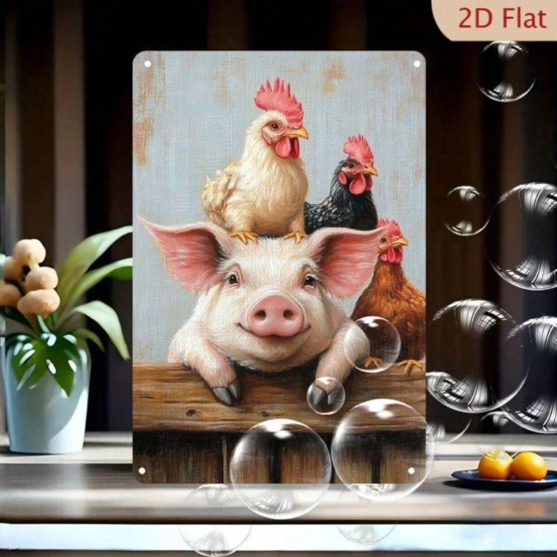Retro Metal Tin Sign Wall Art Decor for Living Room Bedroom Office
