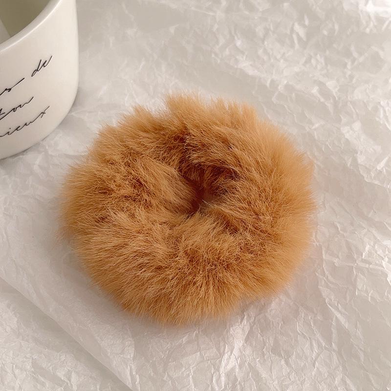 Plush Woolen Hair Tie - Women's Autumn/Winter Dopamine Style Hair Accessory