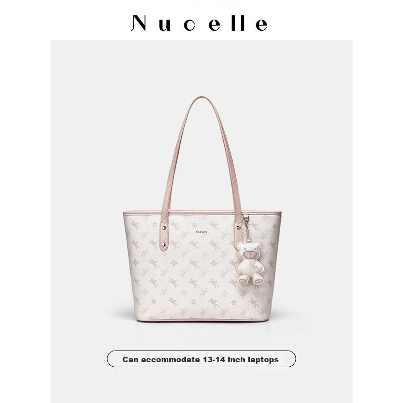 NUCELLE Pegasus Tragetasche, Umhängetasche, Handtasche, Großes Fassungsvermögen, Arbeitstasche, Pink, Größe M, für 13-Zoll-Laptop