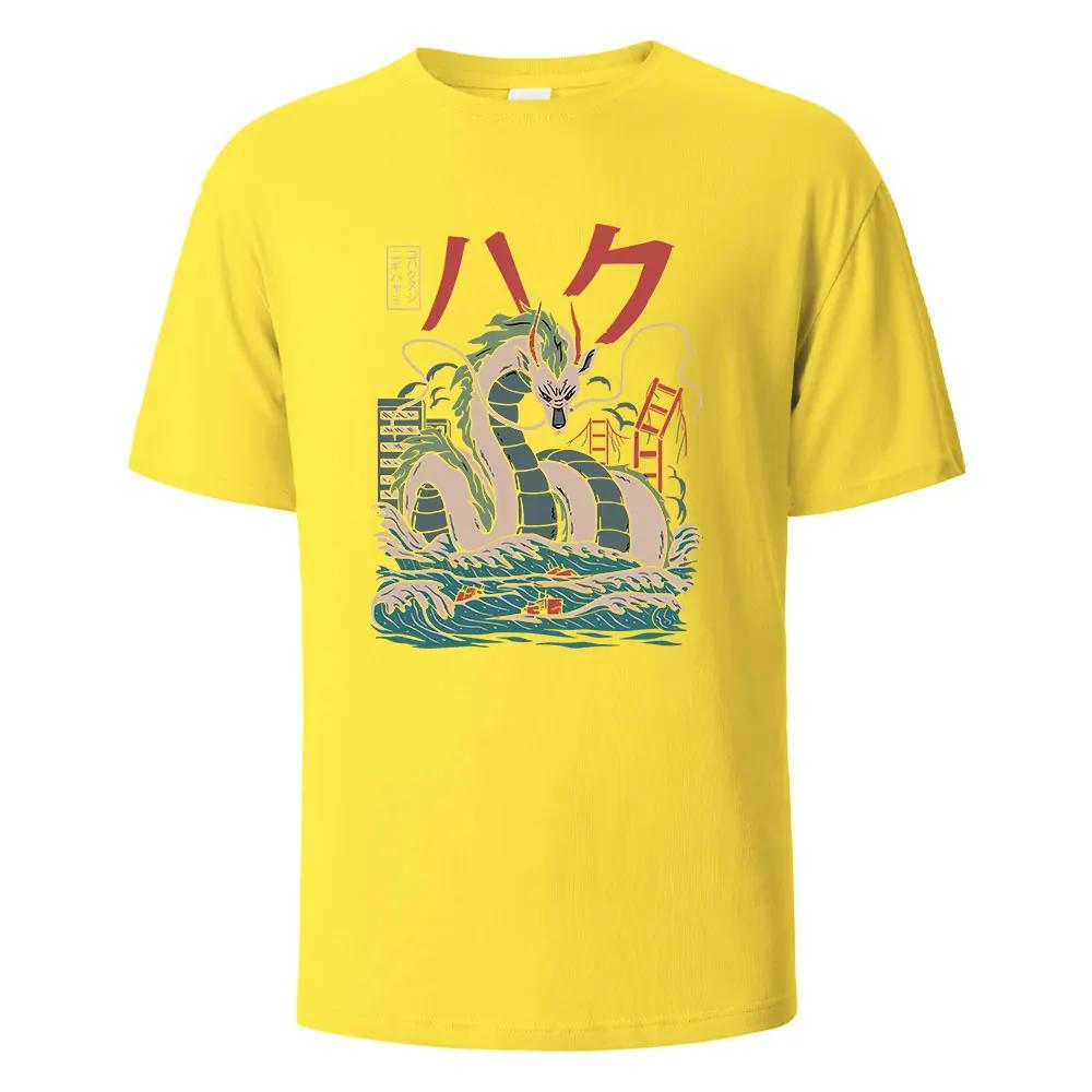 

Мужская футболка с принтом дракона, повседневные дышащие футболки, 100% хлопок, смешные свободные топы, уличные футболки оверсайз для мужчин и женщин, с круглым вырезом XXXXXL жёлтый