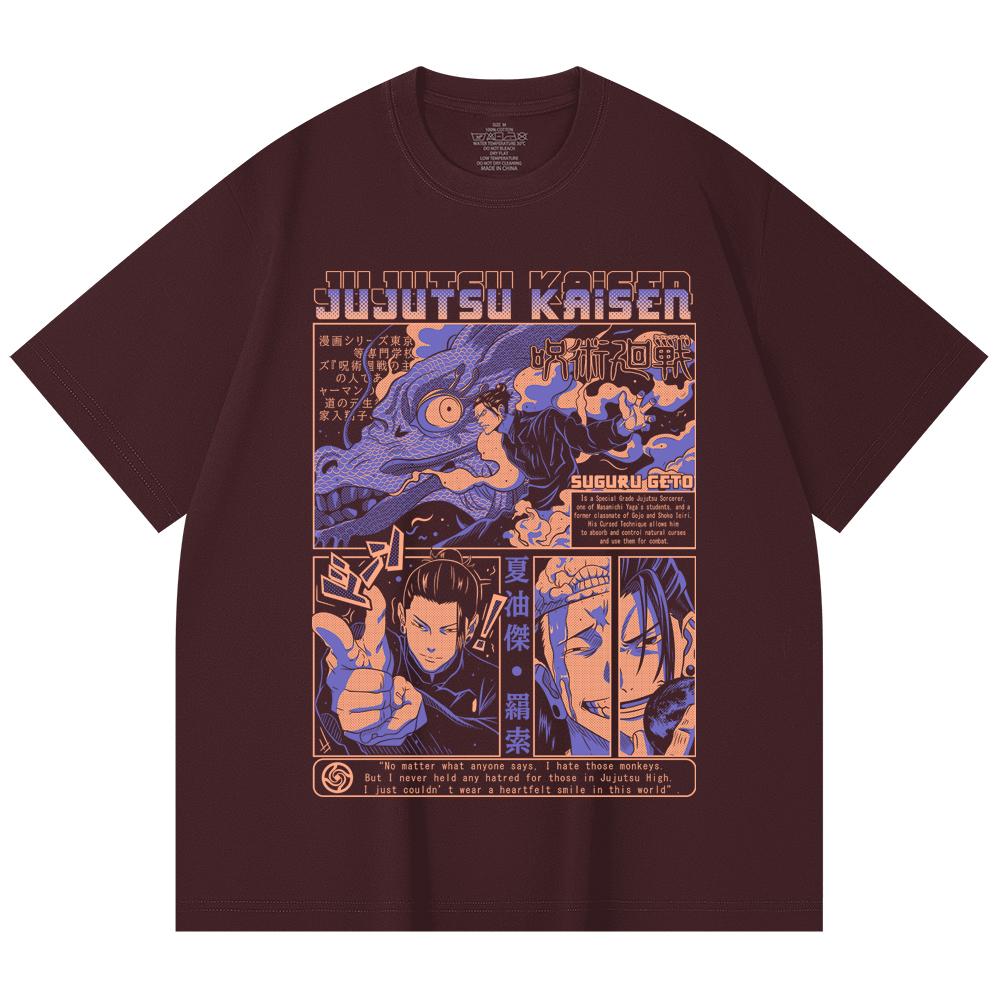 

230 Gsm 100% Cotton Jujutsu Kaisen V13 Geto Print Unisex Heavy Cotton T Shirt 2XL