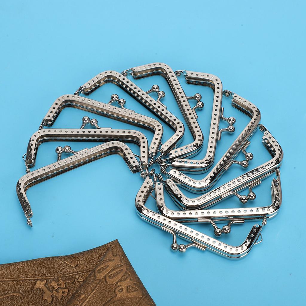 10pcs 8.5cm Square Metal Frame Clasp Lock Clip for Purse Bag Making DIY Craft Supplies