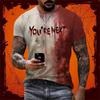 Mens Breathable Quick-Dry Short Sleeve T-Shirt With 3D Digital Print Loose Fit Cotton-Blend Sports