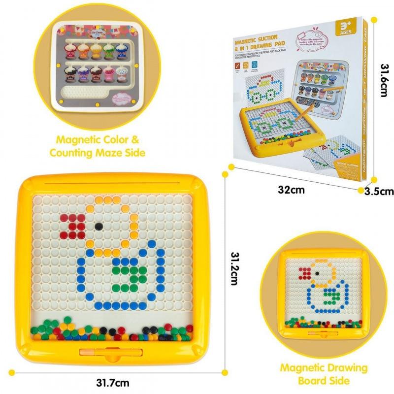 Children Double-Sided Magnetic Color Large Drawing Board Toy Early Learning Toy Education Cute Cartoon Magnet Toy