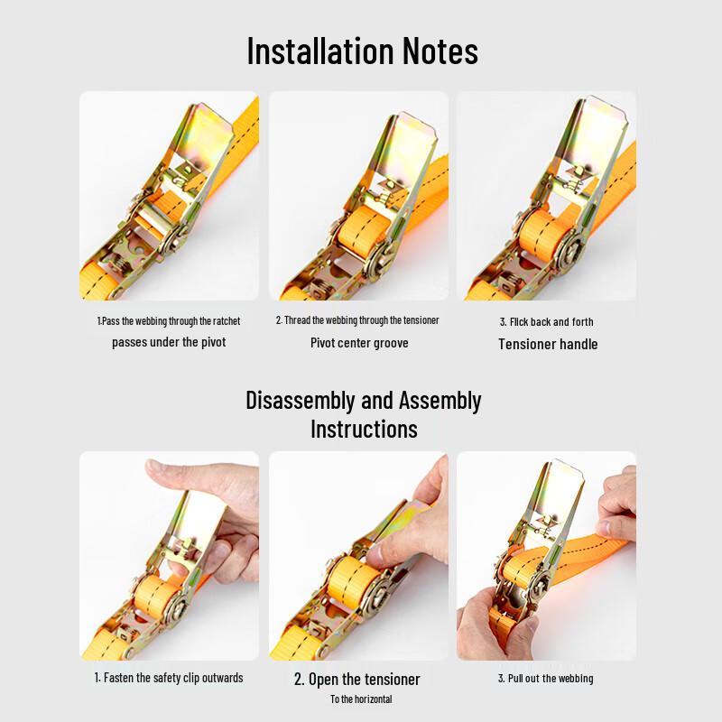 Heavy-Duty Ratchet Tie-Down Strap