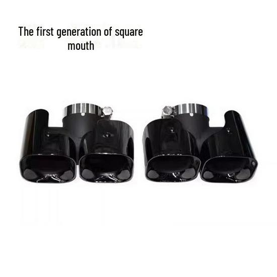 Black Stainless Steel Quad Exhaust Tips for 20-24 Land Rover Defender 90/110