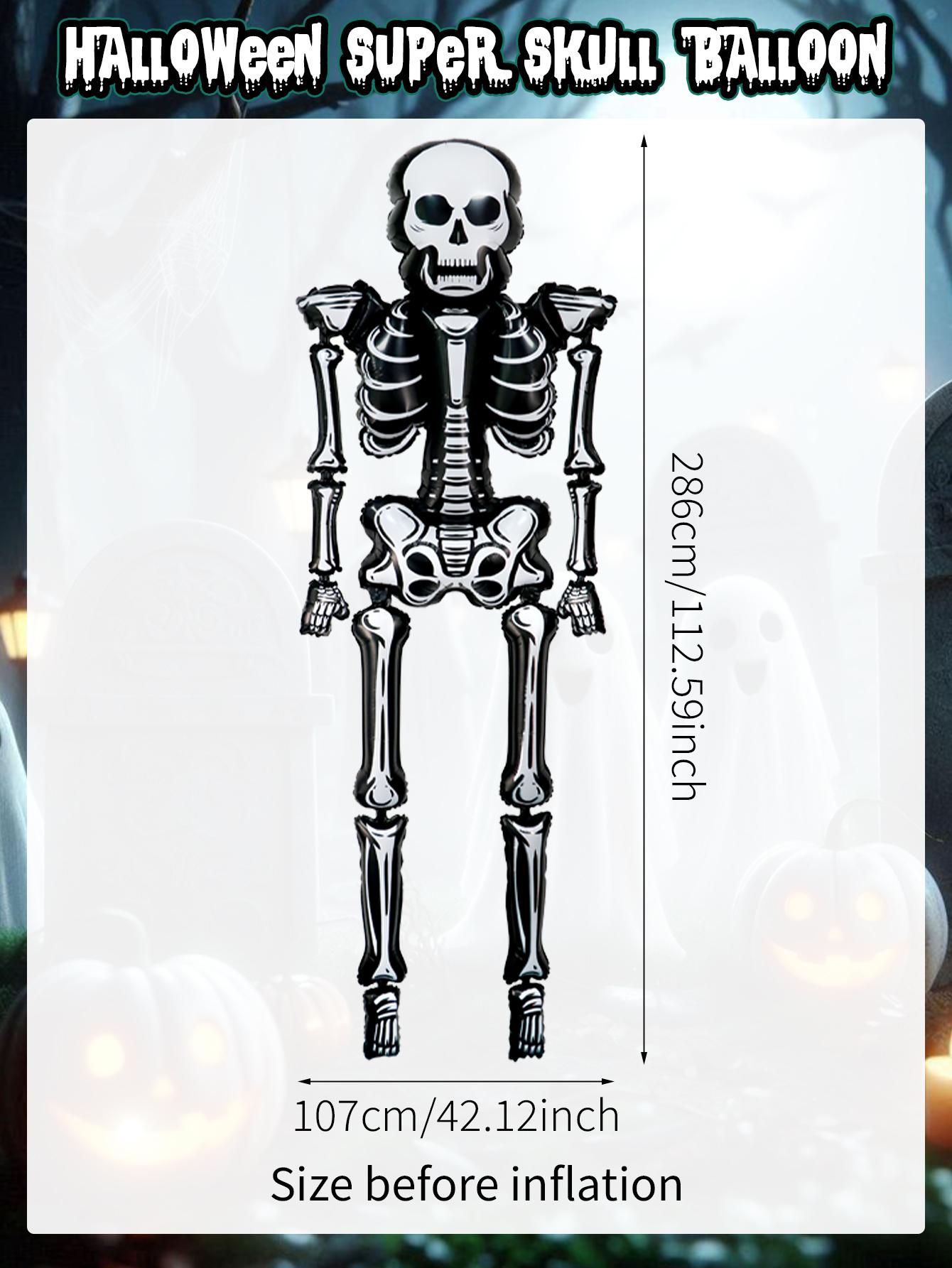 

286cm Extra Tall Giant Skull Foil Balloon Halloween Decoration Ghost Party, Haunted House Birthday Horror Atmosphere Decoration Other