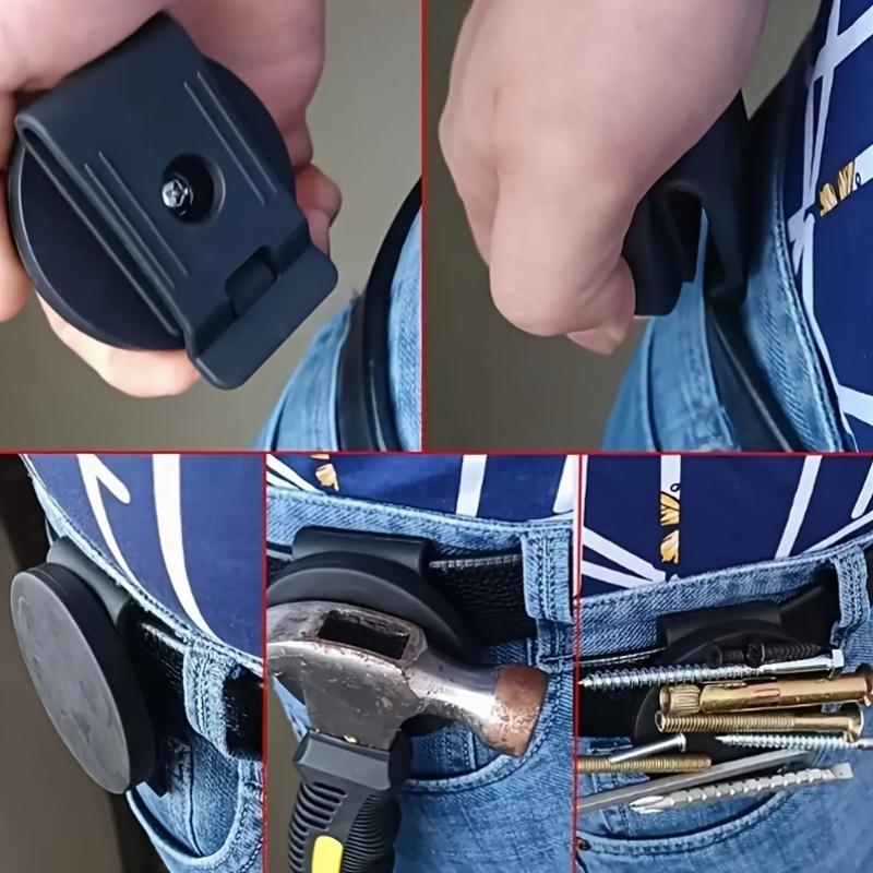 Metal Heavy-Duty Magnetic Tool Holder Clip, Strong Magnet for Easy Access, Durable Utility Belt Accessory, No Electricity Needed