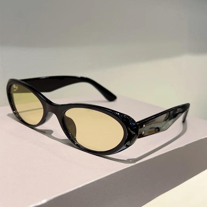 Cute Oval Sunglasses Women Fashion Vintage Candy Color Rim Shades Trendy Brand Design Travelling Decor Sun Glasses