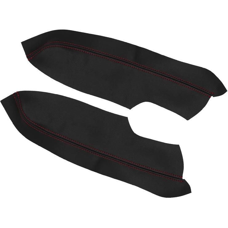 Pair Synthetic Leather Car Front Door Panels Armrest Cover Black Red for Honda Civic 2006-2011 Sedan Stylish Design