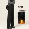 Women's Plush Lined High-Waist Wide-Leg Pants