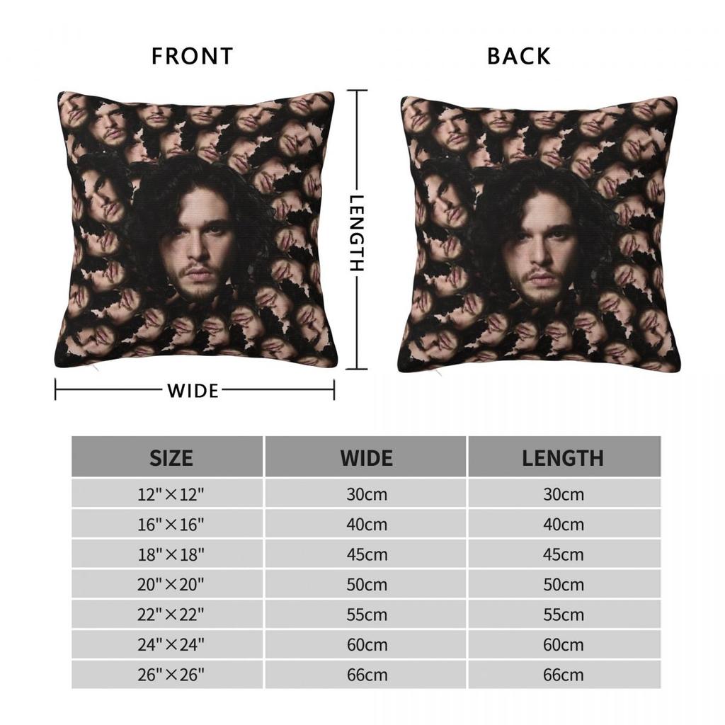 Kit Harington Fractal Square Pillowcase Polyester Linen Velvet Creative Zip Decorative Car Cushion Cover 45X45