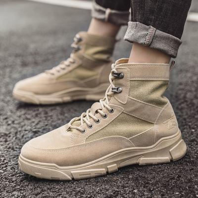 Trening na świeżym powietrzu Męskie buty taktyczne Wysokie buty pustynne Kamuflaż Buty do wspinaczki i pieszych wędrówek dla mężczyzn Płócienne buty na platformie do kostki