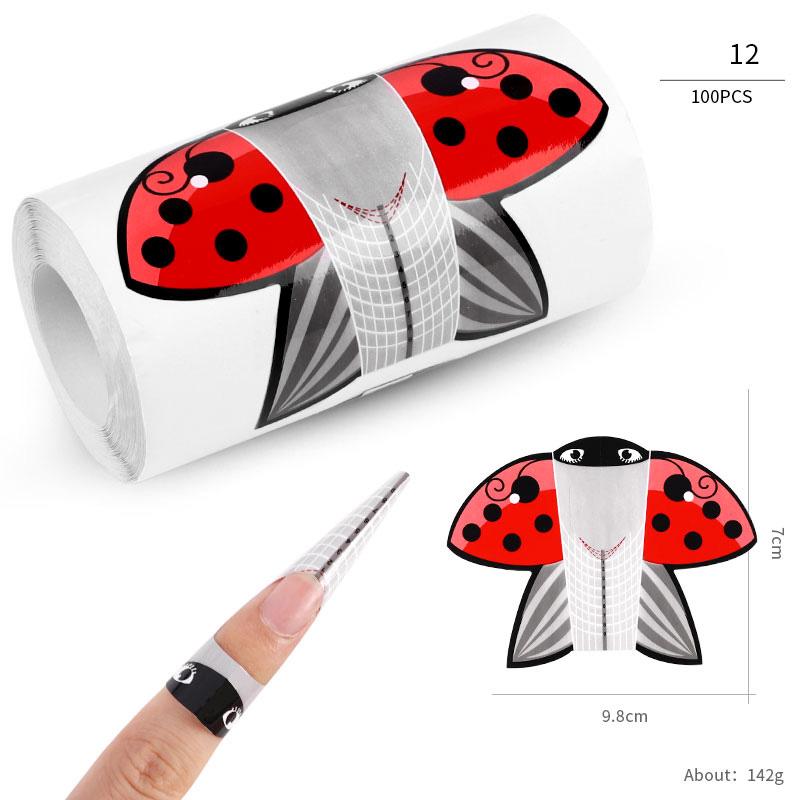 100Pcs/Lot French Nail Form Tips Nail Sticker Extension Acrylic UV Gel Curve False Nails Art Tools DIY Guide Forms Manicure Set